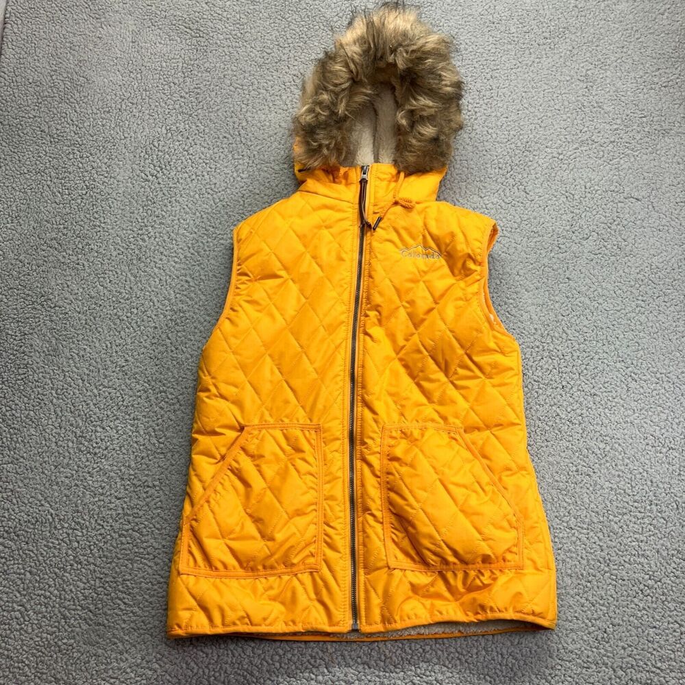 Iceburg Outfitters Faux Fur‎ Hooded Fleece Lined Puffer Vest Women’s Size Medium